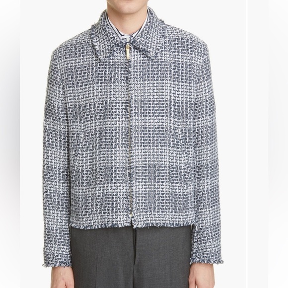 Thom Browne Frayed Tweed Golf Jacket - Size Small - Picture 2 of 12